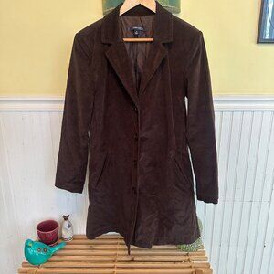 Chadwicks Of Boston Womens Brown Corduroy Blazer Coat Size 8